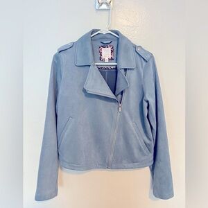 LC Lauren Conrad Soft Blue Leather Jacket